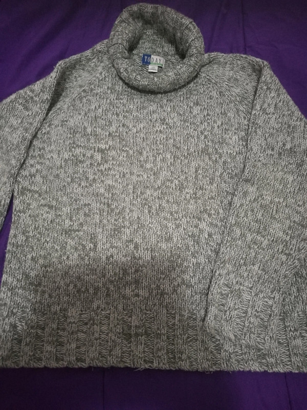 Pull chaud gris chiné 1
