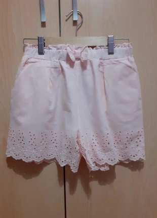Short algodón rosa bordado con cintura elástica. Bolsillos delanteros y lazo de adorno., marque: Local, état: Neuf sans étiquette, taille: 14 ans / 164 cm, 5,50 €, 6,48 € Protection acheteurs incluse