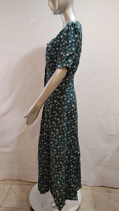 Vintage Cimmaron Semi Sheer Short Sleeve Floral Button-Down Maxi Dress Size 9/10 3
