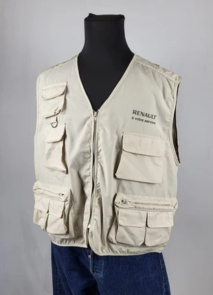 Gilet reporter multi poches Renault accueil client beige homme XL vintage utilitaire workwear, marca: Renault, estado: Muito bom, tamanho: XL, €25.00, €26.95 inclui Proteção do Comprador Pro