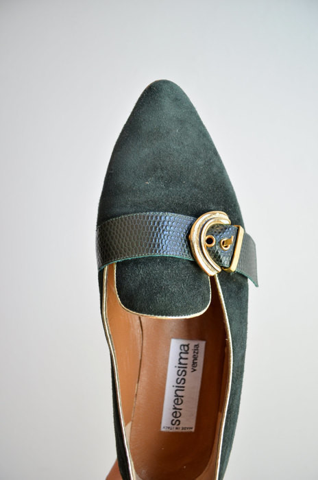 chaussure mocassin vintage vert foncé 3