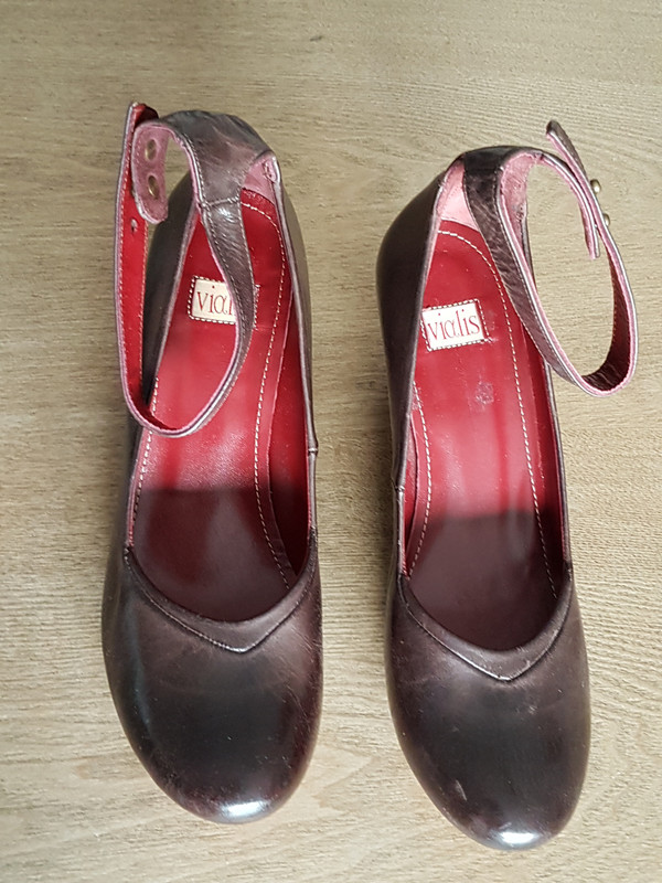 Chaussures cuir maron Vialis P. 39 Neuves 4