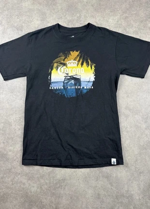T shirt noir vintage imprimé taille S homme Corona col rond - TEE0278, marke: Corona, zustand: Sehr gut, größe: S, 1,00 €, 1,75 € beinhaltet Vinted-Käuferschutz Pro
