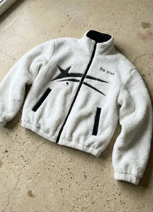 Veste polaire blanche graphique – cosy / streetwear / tendance / unisexe, marque: MoonLyn Studio, état: Très bon état, taille: M, 79,90 €, 84,60 € Protection acheteurs incluse