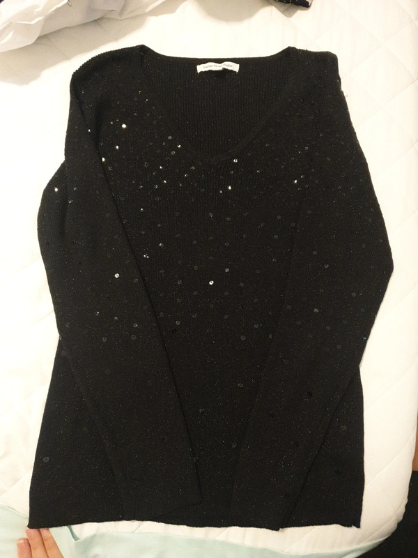 Black shirt with sequin detail 1