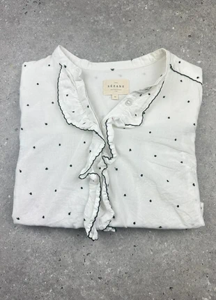 Blouse Sézane crème taille Xs motif à point noir manche longue, brand: Sézane, condizioni: Ottime, taglia: XS / IT 38 / EU 34, €45.00, €47.95 include la Protezione acquisti