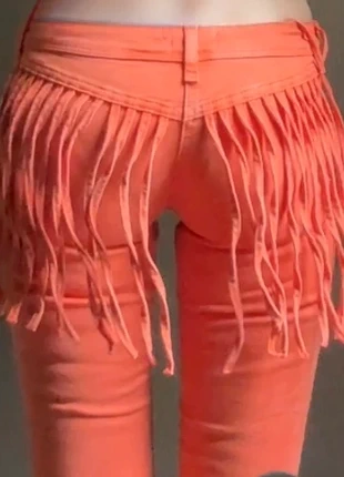 Pantalon flare orange Nasty Gal – franges dos & look western sexy, marca: Nasty Gal, estado: Nuevo sin etiquetas, tamaño: XS / 34 / 6, 6,00 €, 7,00 € Protección al comprador incluida