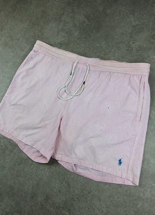 Short de Bain Ralph Lauren Rose/Blanc Logo Brodé Bleu, marque: Ralph Lauren, état: Bon état, taille: XL, 15,00 €, 16,45 € Protection acheteurs (Pro) incluse