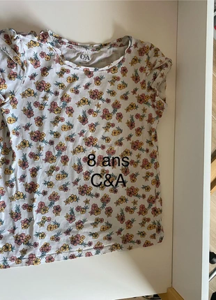 Tee-shirts fleuris, brand: C&A, condition: Very good, size: 8 years / 128 cm, €1.00, €1.75 includes Buyer Protection