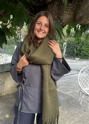 Écharpe KAKI à frange, marque: Boutique indépendante, état: Très bon état, 10,00 €, 11,20 € Protection acheteurs (Pro) incluse