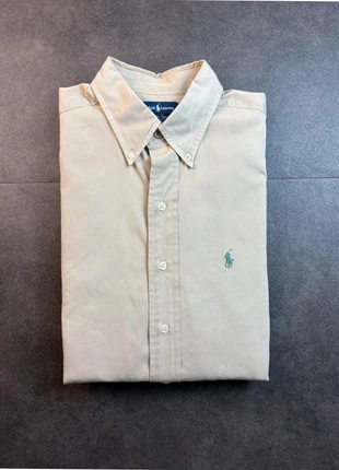 Chemise Ralph Lauren unis - coton - Homme | Taille XL | Beige logo brodé vert, marke: Ralph Lauren, zustand: Sehr gut, größe: XL, 36,00 €, 38,50 € inklusive Vinted-Käuferschutz