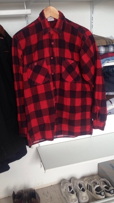 Chemise à carreaux hiver rouge 1