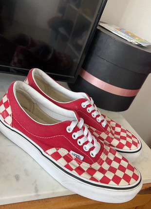 Vans rouge a discount carreaux