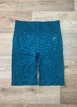 Short Cycliste Sport Gymshark Imprimé Bleu/Vert Femme | Taille M | Coupe Seamless, brand: Gymshark, condition: Very good, size: M / 38 / 10, €20.00, €21.70 includes Buyer Protection
