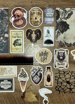 Scrapbook journal bundle - gothic vintage stickers and papers, condition: Like new, £1.75, £2.54 includes Buyer Protection