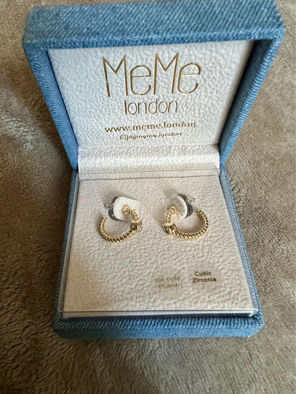 MeMe London Sophia Earrings 18k Gold Cubic Zirconia RP £120 - Vinted