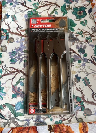 3piece flat wood drill bit set, brand: dekton, condition: New with tags, €5.00, €5.95 includes Buyer Protection