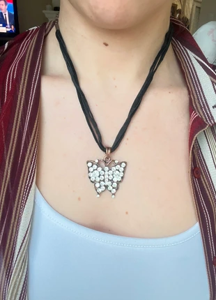 Collier vintage pendentif papillons à strass, brand: Fantaisie, condizioni: Ottime, €1.00, €1.75 include la Protezione acquisti
