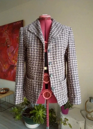 Blazer veste tailleur carreaux tissu bouclette vintage 38, marke: Vintage, zustand: Sehr gut, größe: M / 38 / 10, 12,00 €, 13,30 € inklusive Vinted-Käuferschutz
