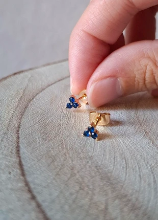 Pendientes acero dorado cristal Swarovski azul tuerca Earrings Boucles d'oreilles oro, marque: Vintage Boutique, état: Très bon état, 11,00 €, 12,25 € Protection acheteurs incluse