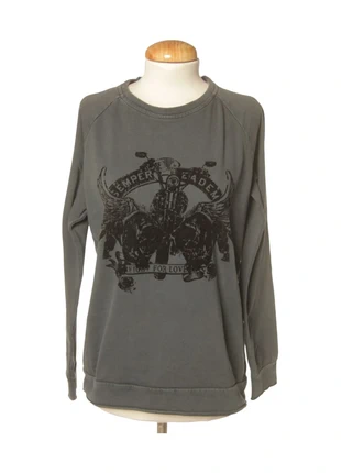 rock biker sweatshirt grey and black, brand: Vintage Dressing, condizioni: Ottime, taglia: S / IT 40 / EU 36, €16.00, €17.50 include la Protezione acquisti