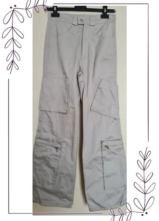 pantalon baggy, de travail, gris multipoches Taille 32 34, condition: Very good, size: XS / 34 / 6, €8.00, €9.10 includes Buyer Protection
