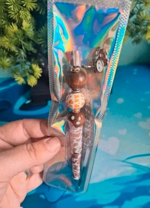 Stylo Girafe Fait Main Perles en Bois Safari Tacheté Marron / Accessoire Animaux, brand: Fantaisie, condizioni: Nuovo senza cartellino, €2.60, €3.43 include la Protezione acquisti