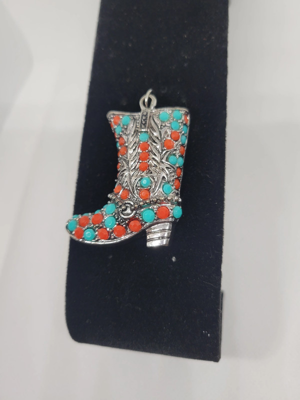 Colorful Cowgirl Boot Pendant 3