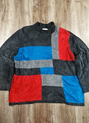 Pull vintage col montant noir bleu rouge gris Alfred Dunner motif géométrique taille 3X, marque: Alfred Dunner, état: Très bon état, taille: XXXL, 10,00 €, 11,20 € Protection acheteurs (Pro) incluse