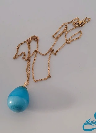 Sautoir doré avec un boulet bleu turquoise en résine, marca: Fait Main, estado: Nuevo sin etiquetas, 10,00 €, 11,20 € Protección al comprador incluida