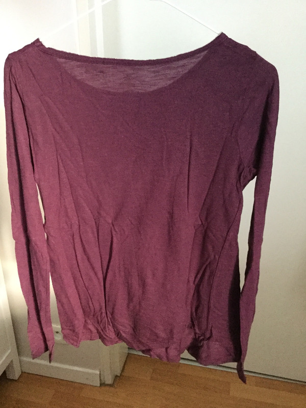 Tee-shirt bordeaux/violet Etam, manches longues, taille S 2