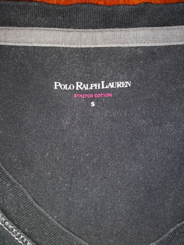 T shirt Ralph Lauren noir gris taille s stretch coton avec logo en