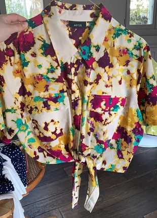 Chemise à nouer courte, marque: Apt. 9, état: Très bon état, taille: S / 36 / 8, 7,00 €, 8,05 € Protection acheteurs incluse