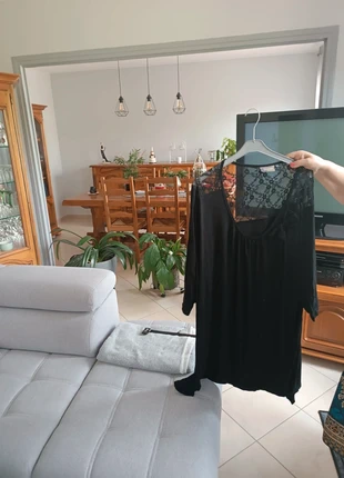 Tunique dentelle  noire, brand: Ike Behar, condition: Good, size: 9XL / 58 / 30, €7.00, €8.05 includes Buyer Protection