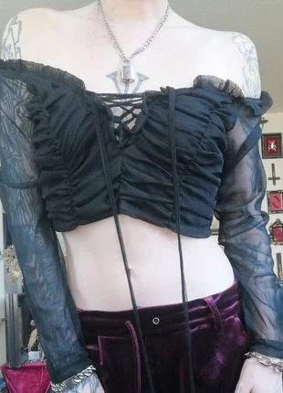 Goth Tüll mesh top XS, condizioni: Ottime, taglia: XS / IT 38 / EU 34, €15.00, €16.45 include la Protezione acquisti