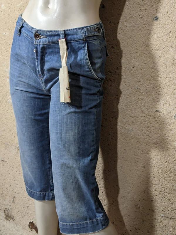 Acquaverde Vintage Denim W 25 Taille 34 NEUF pantacourt jeans jean