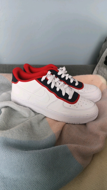 Nike infant air force 1 low discount trainer white / red / obsidian