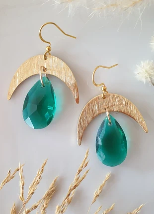 Boucles d'oreilles avec perles en verre et crochets en argent plaqué, marca: Fait Main, estado: Nuevo sin etiquetas, 8,00 €, 9,10 € Protección al comprador Pro incluida