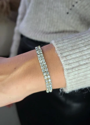Bracelet extensible double rangée en strass, marque: Naf Naf, état: Très bon état, 4,95 €, 5,90 € Protection acheteurs incluse