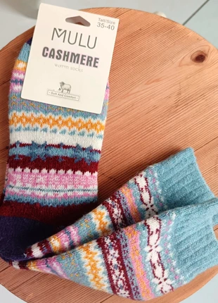 Chaussettes neuves en cachemire, marque: Mulu, état: Neuf avec étiquette, taille: S | 35–38, 9,00 €, 10,15 € Protection acheteurs incluse