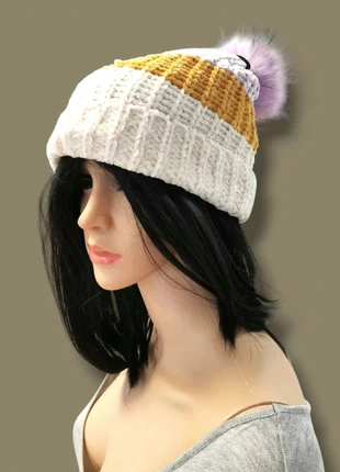 Gorro de Invierno Foxbury Chenilla con Pompón Púrpura 🧣, marque: Foxbury, état: Très bon état, taille: Taille unique, 6,00 €, 7,00 € Protection acheteurs (Pro) incluse