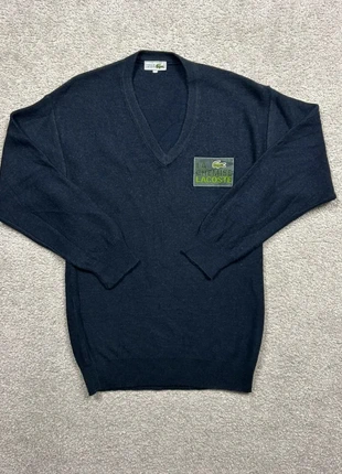 Pull col V en laine Lacoste vintage | Taille M Hommes | Bleu marine logo brodé, marca: Lacoste, estado: Muy bueno, tamaño: M, 25,00 €, 26,95 € Protección al comprador Pro incluida