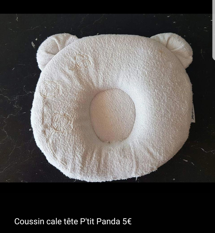 Coussin cale-tête P'tit Panda - Gris