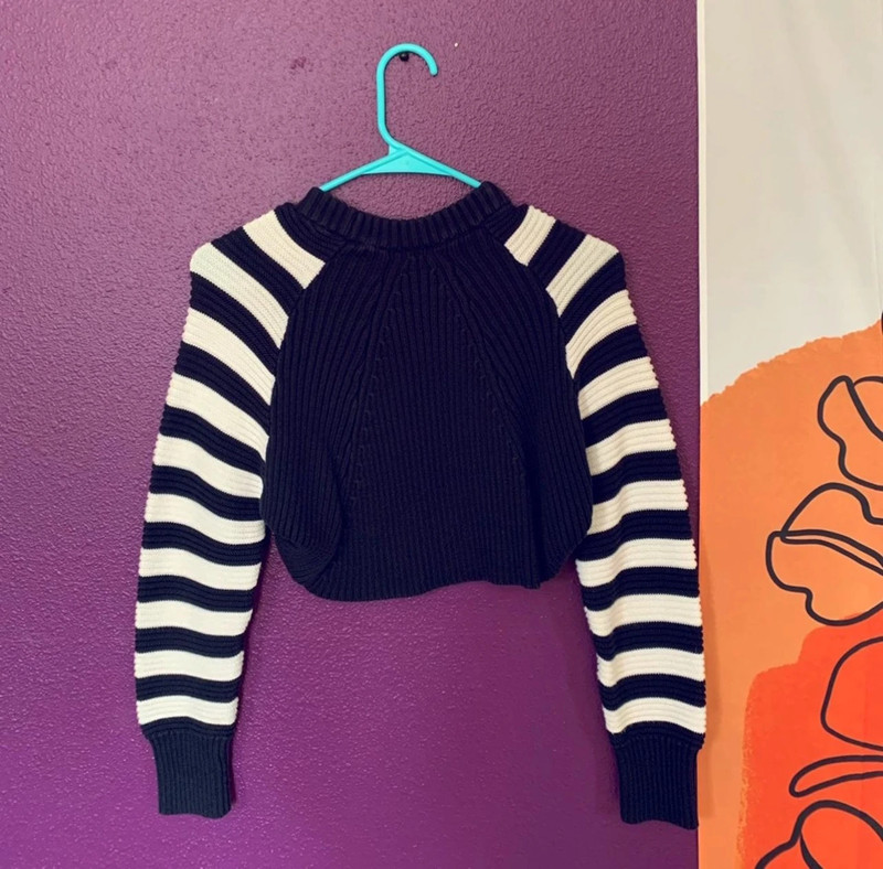 topshop cropped striped sweater 3