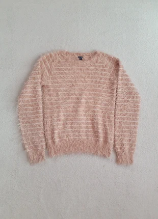 Pull chaud texturé fausse fourrure manches longues rose saumon, marque: Kiabi, état: Très bon état, taille: 12 ans / 152 cm, 10,00 €, 11,20 € Protection acheteurs incluse