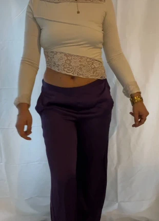 Pantalon fluide jambes larges satiné violet signé primark taille XS, marke: Primark, zustand: Sehr gut, größe: XS / 34 / 6, 4,00 €, 4,90 € beinhaltet Vinted-Käuferschutz Pro