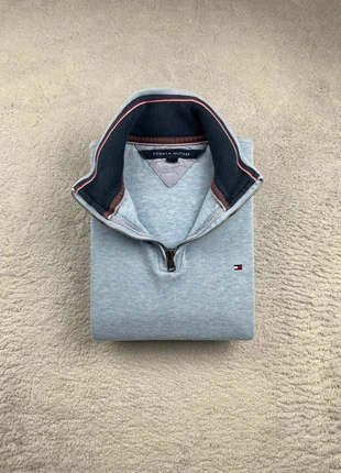 Pull Half Zip Col camionneur/zippé 1/4 zip Tommy Hilfiger Bleu clair logo brodé Taille S Homme, brand: Tommy Hilfiger, condition: Very good, size: S, €34.90, €37.35 includes Buyer Protection Pro