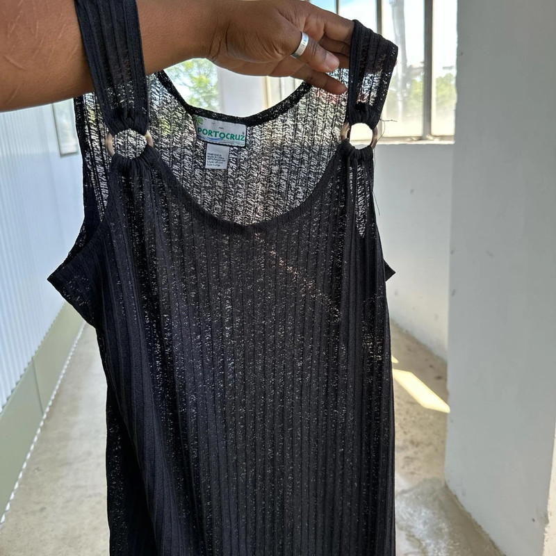 Vintage black sheer mini dress 5