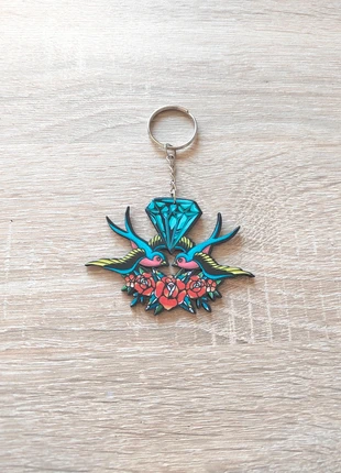 Porte clés clefs hirondelle style tatouage old school avec ancre fleur rose et diamand, marke: PIN-UP, zustand: Neu, 8,00 €, 9,10 € beinhaltet Vinted-Käuferschutz Pro