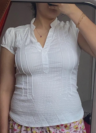 Haut blanc cintré, merk: H&M, staat: Heel goed, maat: M / 38 / 10, € 3,00, € 3,85 inclusief Kopersbescherming